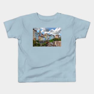 Tenby Town Houses, Pembrokeshire, Wales Kids T-Shirt